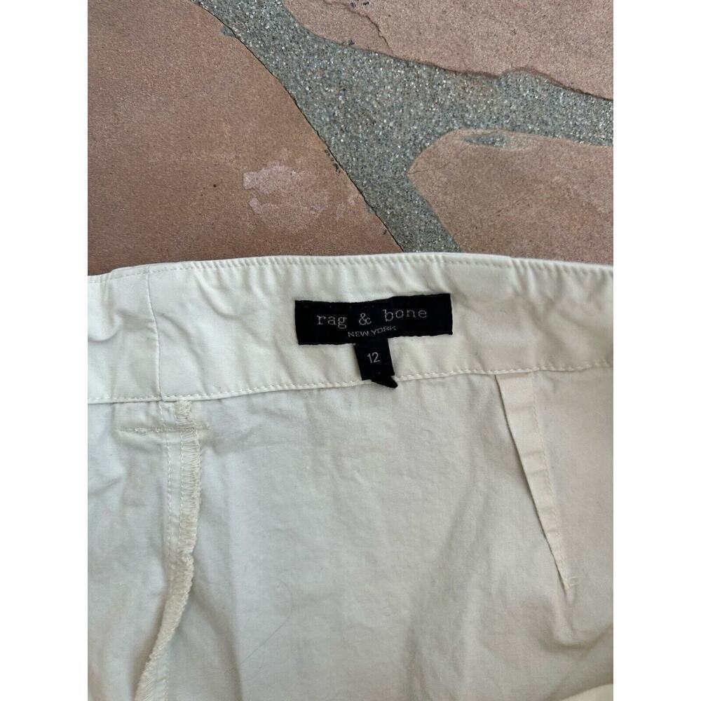 Rag & Bone Cargo Pants Size 12 Ivory Lightweight Cotton BZ - Picture 2 of 4
